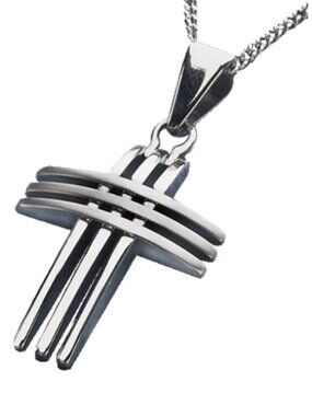 Men’s Contemporary Cross Pendant Solid Stainless Steel